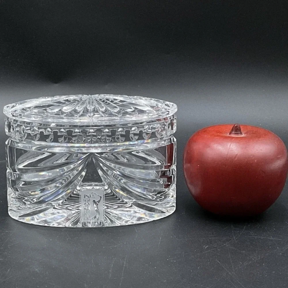 Waterford Crystal‎ PGA Tour Logo Oval Trinket Jewelry Box with Lid and Box